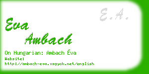 eva ambach business card
