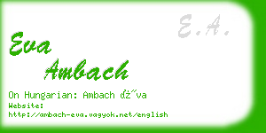 eva ambach business card
